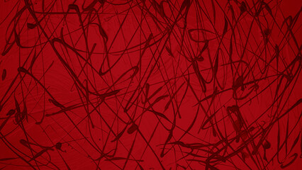 Dark red acrylic or oil paint texture. Closeup of the brush stroke paint. Colorful abstract painting background