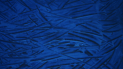 Blue acrylic or oil paint texture. Closeup of the brush stroke paint. Colorful abstract painting background