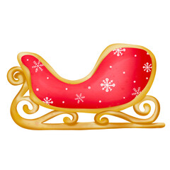Christmas-Rickshaw flat watercolor
