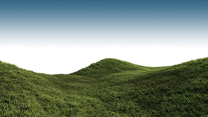 A 3d rendering image of grassed hill nature scenery - obrazy, fototapety, plakaty