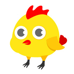 Cute chicks mascot cartoon concept isolated vector logo icon illustration