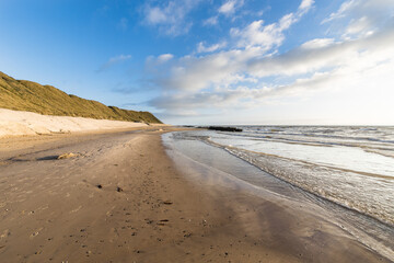 A beautiful sand beach at the coast of northern Denmark