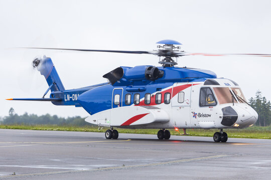 A Bristow Helicopters Sikorsky S-61N On The Ramp At Bergen Airport