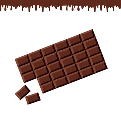 Chocolate bar. Vector illustration isolated on white background