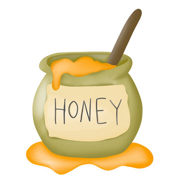 Honey Jar Watercolor