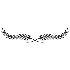 Fototapeta premium laurel wreath leaf in watercolor