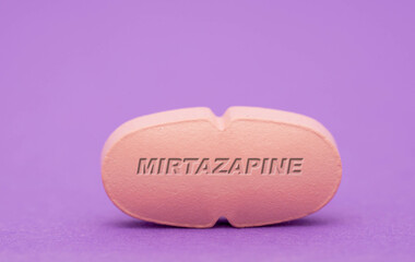 Mirtazapine Pharmaceutical medicine pills  tablet  Copy space. Medical concepts.
