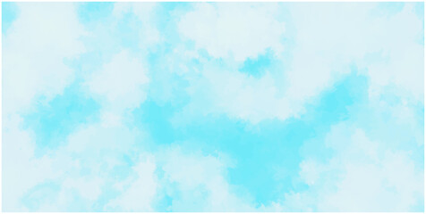 Sky clouds landscape light background. Hand drawn sky computer draw background.Beautiful cloudscape panorama view.Abstract watercolor painting blue sky overcast above the cloud background.><