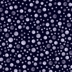 abstract background with circles. Seamless pattern with watercolor balls. Watercolor circle on a dark background.