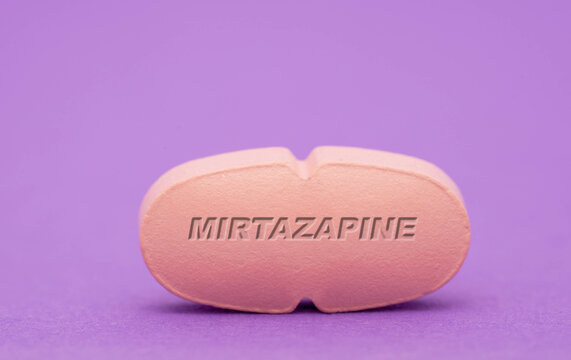 Mirtazapine Pharmaceutical medicine pills  tablet  Copy space. Medical concepts.