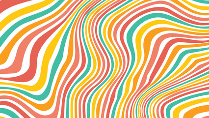 acid wave rainbow line backgrounds in 1970s 1960s hippie style. y2k wallpaper patterns retro vintage 70s 60s groove. psychedelic poster background collection. vector design illustration