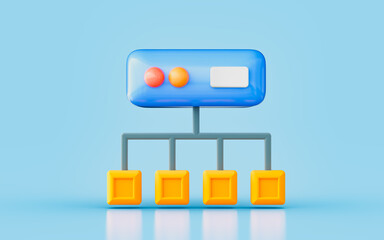 storage sign with connectivity 3d render concept for database multimedia technology server