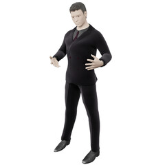 businessman in suit young people at work 3d illustration