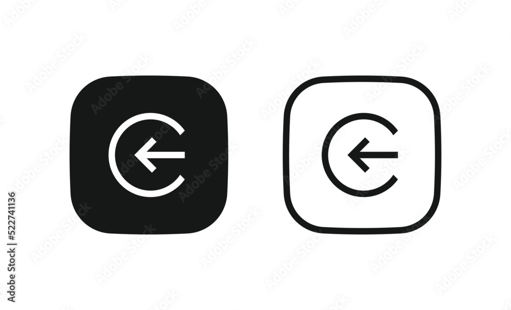 Poster arrow Login account icon - Enter symbol, log in icon button - arrow and door icon entry symbols in filled, thin line, outline and stroke style for apps and website	