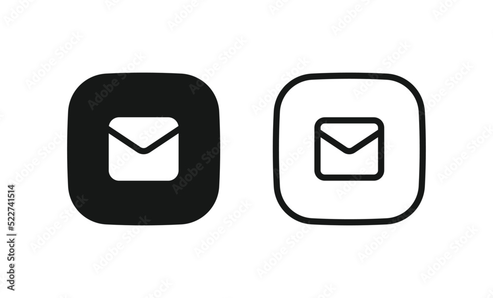 Poster envelope icon, email message icon - Mail icon button sign, notification new message icons buttons