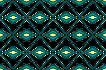 Geometric ethnic pattern seamless flower color. seamless pattern. Design for fabric,curtain,background,carpet,wallpaper,clothing,wrapping,Batik,mandalas,fabric,Vector illustration. pattern style.