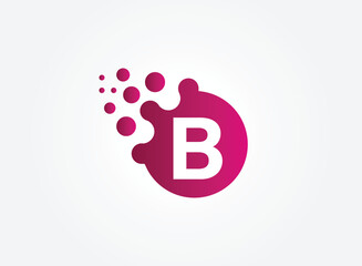 B Letter Design Vector with Dots. eps 10.