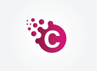 C Letter Design Vector with Dots. eps 10.