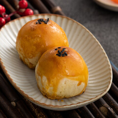 Moon cake yolk pastry for Mid-Autumn Festival holiday.