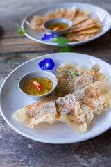Crispy Shrimp and Pork Pancakes. The menu of appetizers that many people like