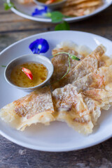 Crispy Shrimp and Pork Pancakes. The menu of appetizers that many people like