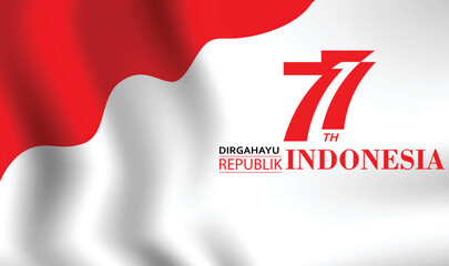 Design of 77th Indonesian Independence Day Independence day ceremony vector. Indonesian translation, 