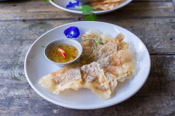 Crispy Shrimp and Pork Pancakes. The menu of appetizers that many people like