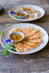 Crispy Shrimp and Pork Pancakes. The menu of appetizers that many people like