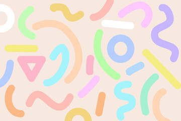 seamless pattern with hand drawn noodles