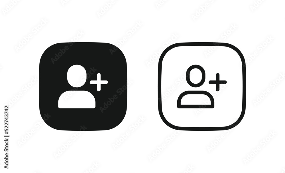 Poster Add new user icon vector male person profile avatar with plus symbol, Add user profile icon