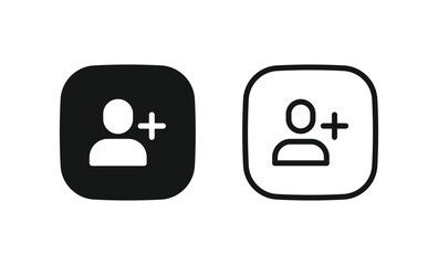 Add new user icon vector male person profile avatar with plus symbol, Add user profile icon