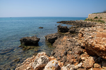 Fototapeta na wymiar Landscape of sea and coast of Felloniche, near Santa Maria di Leuca, Apulia region, Italy