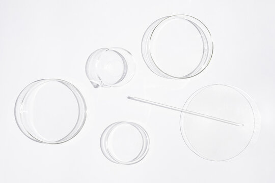 Medical flasks on a white background