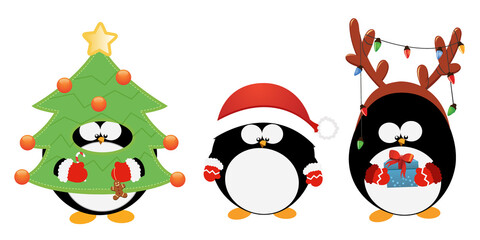 Cute Christmas Penguins