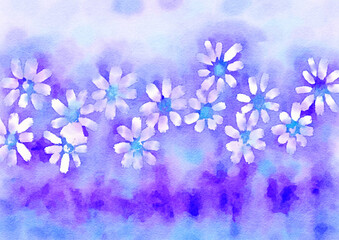 Abstract watercolor flower illustration, handpainted floral image