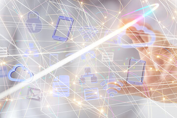 Abstract Futuristic infographic with Visual data complexity