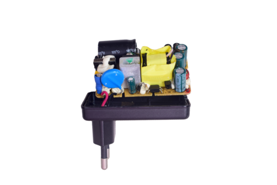 mobile charger adapter on transparent background