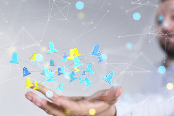 videoconference group of people talking in social network