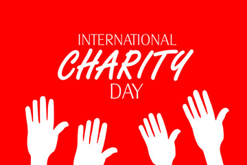 Obraz premium International Charity day text with hands symbol