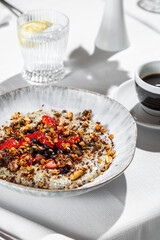 Oatmeal with nuts and berries