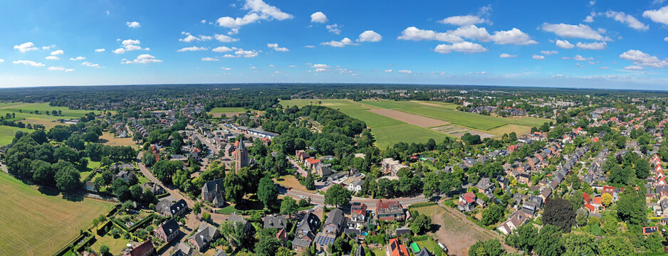 Aerial panorama from the town Soest in the Netherlands