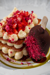 Ice cream and millefeuille