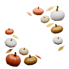 Pumpkins frame, autumn and Halloween decor. Isolated.