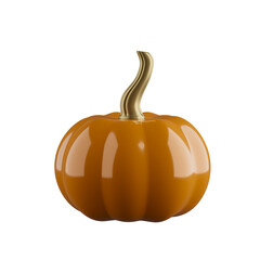 Orange pumpkin autumn halloween decor. Isolated.