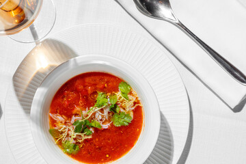 Gazpacho with crab