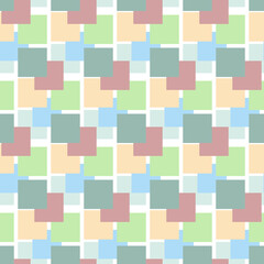 Colorful square, fun card pink blue green geometric background for textile design and wrapping paper