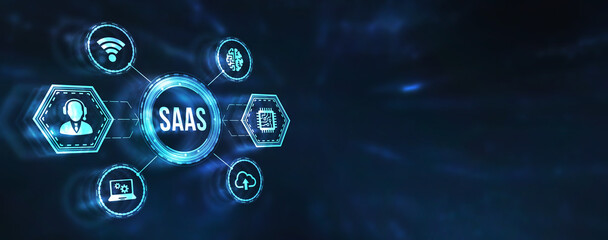 Internet, business, Technology and network concept. Software as a Service SaaS. Software concept. 3d illustration.