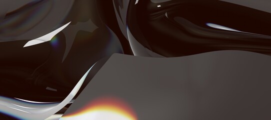 Fluid design twisted shapes holographic 3D abstract background iridescent wallpaper