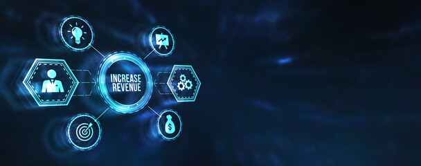 Internet, business, Technology and network concept. Increase revenue concept. 3d illustration.