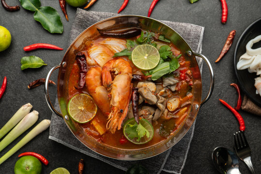 Tom Yum Goong Black Background